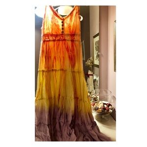 Bohemian Rainbow Ombré inspired dress